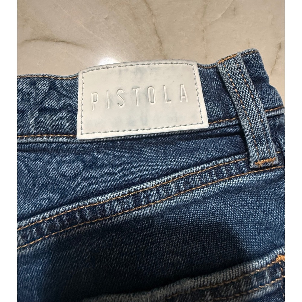 Pistola Womens Eli High Rise Barrel Leg Seam Detail Jeans Medium Wash Size 27 - Picture 12 of 13